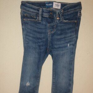 Old Navy 4T Toddler Skinny Jeans Adjustable Waist Lightly Distressed